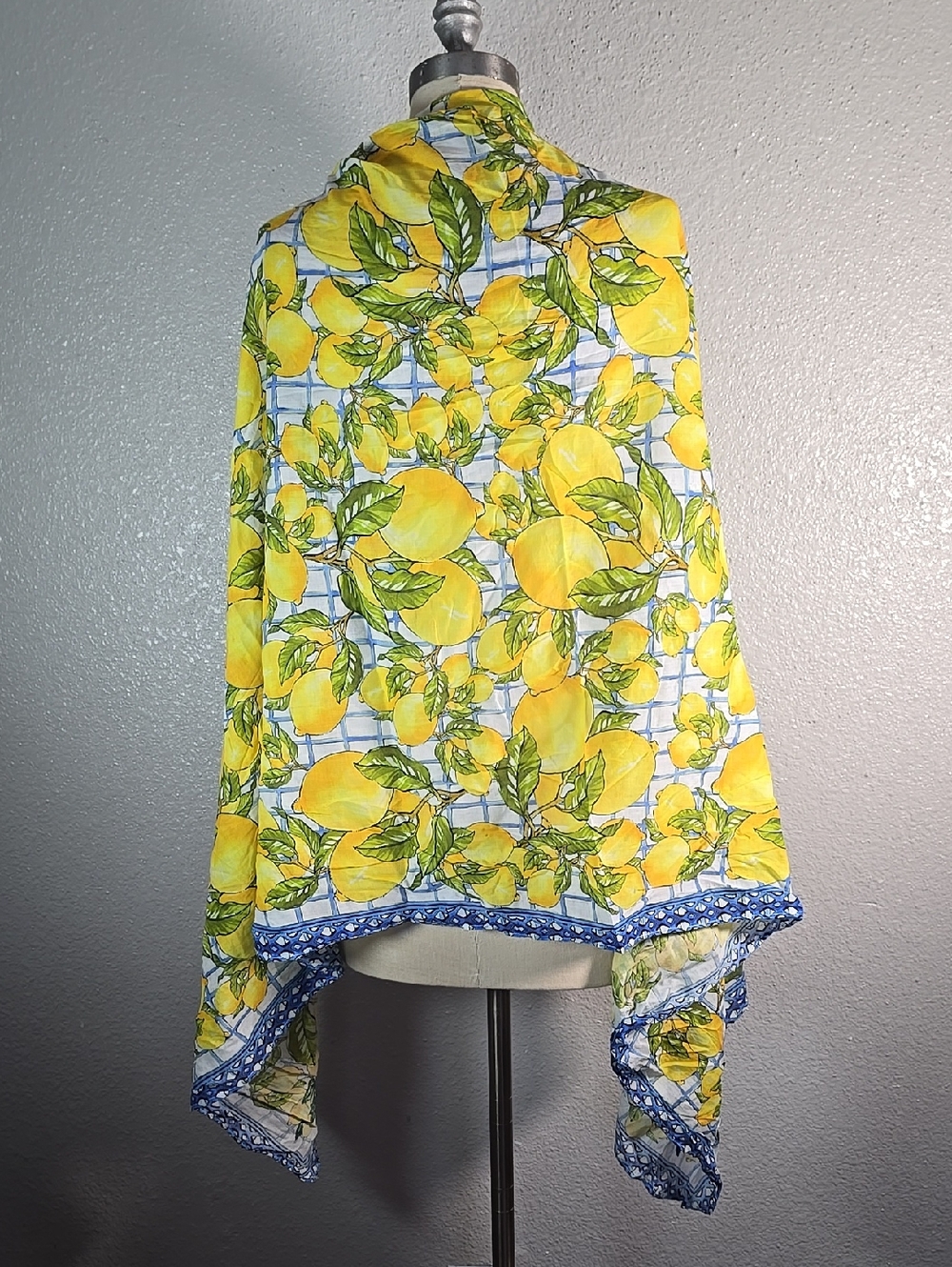 Calypso Bright Lemon Print Scarf - Yellow & Green - Picture 5 of 6